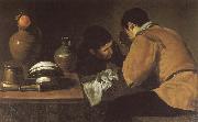 VELAZQUEZ, Diego Rodriguez de Silva y Two boy beside the table oil painting artist